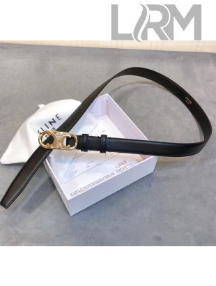 Celine Width 2.5cm Caflskin Belt Black 2020