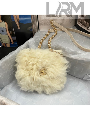 Chanel Shearling Mini Flap Bag AS2885 Light Beige 2021