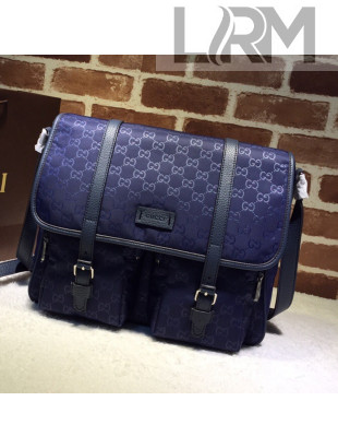 Gucci GG Nylon Messenger Bag 387070 Navy Blue 2021