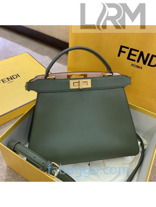 Fendi Peekaboo ISeeU Medium Bag in Green Leather 2020