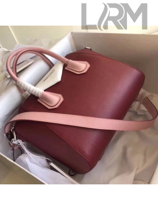 Givenchy Medium Antigona Bag in Two-tone Goatskin Burgundy/Pink 2018