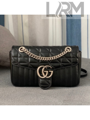Gucci GG Marmont Geometric Leather Small Shoulder Bag 443497 Black 2021