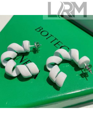Bottega Veneta Shiny Twist Earrings White 2021