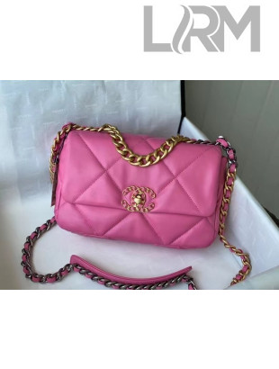 Chanel 19 Goatskin Small Flap Bag AS1160 Light Pink 2021 TOP