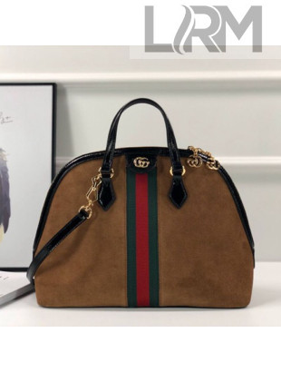 Gucci Ophidia Suede Medium Top Handle Bag 524533 Brown 2021