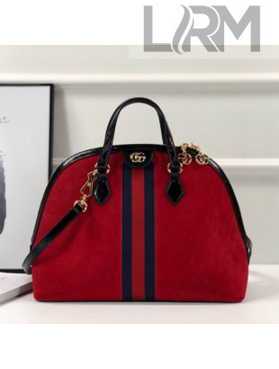 Gucci Ophidia Suede Medium Top Handle Bag 524533 Red 2021
