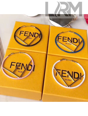 Fendi Large F Is Fendi Hoop Earrings Black/Blue/Pink/White 2019