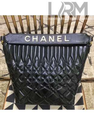 Chanel Quilted Calfskin Large Hobo Top Handle Bag AS0845 Black 2019