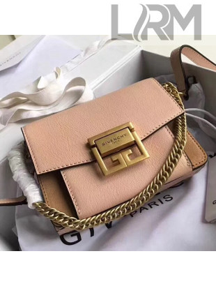 Givenchy Mini GV3 Bag in Grained and Suede Leather Nude 2018