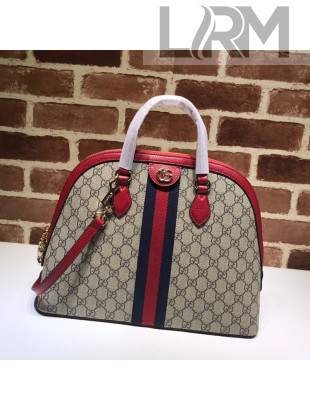 Gucci Ophidia GG Canvas Medium Top Handle Bag 524533 Red 2021