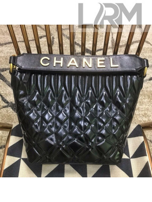 Chanel Quilted Calfskin Small Hobo Top Handle Bag AS0845 Black 2019