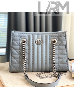 Gucci GG Marmont Geometric Leather Tote Bag 681483 Dark Grey 2021