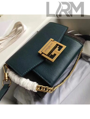 Givenchy Mini GV3 Bag in Grained and Suede Leather Deep Green 2018