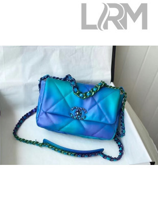 Chanel 19 Tie and Dye Calfskin Small Flap Bag AS1160 Blue/Purple 2021 TOP