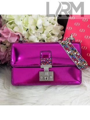 Dior Dioraddict Flap Bag in Metallic Calfskin With Jewelry Belt Strap Rosy 2018