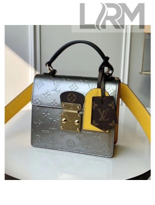 Louis Vuitton Spring Street in Monogram Vernis Leather M90376 Metallic Gray 2019