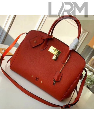 Louis Vuitton Veau Nuage Calf Leather Milla MM Handbag Red 2018