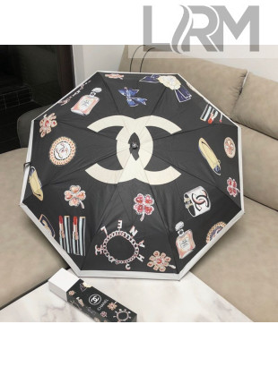 Chanel CC Print Umbrella Black 2021 11