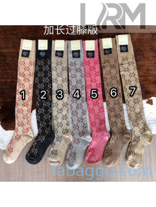 Gucci GG Gold Lame Over Knee Long Sock 7 Colors 2020