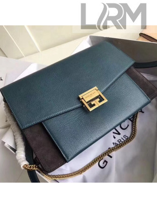 Givenchy Medium GV3 Bag in Grained and Suede Leather Deep Green 2018