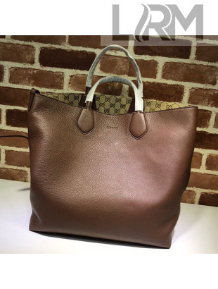 Gucci Leather Tote Bag 370823 Brown 2021