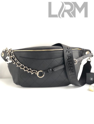 Chanel x Pharrell Oversize Smooth Calfskin Waist Bag/Belt Bag AS0620 Black 2019