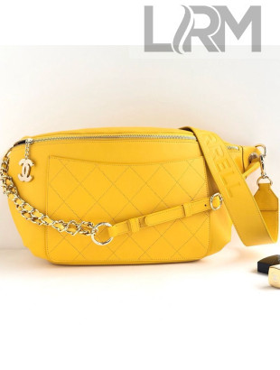 Chanel x Pharrell Oversize Smooth Calfskin Waist Bag/Belt Bag AS0620 Yellow 2019