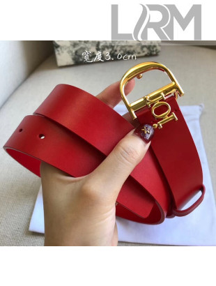 Dior Width 3cm Calfskin Belt With Special Dior Buckle 09 Red 2020