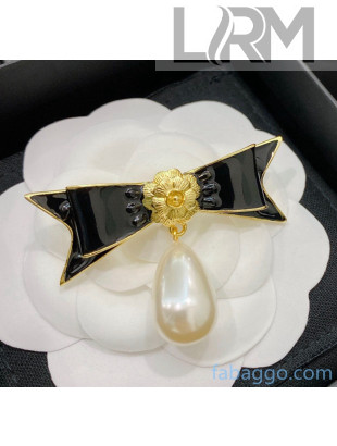 Chanel Bow and Camellia Brooch CH20112603 Black/Gold 2020