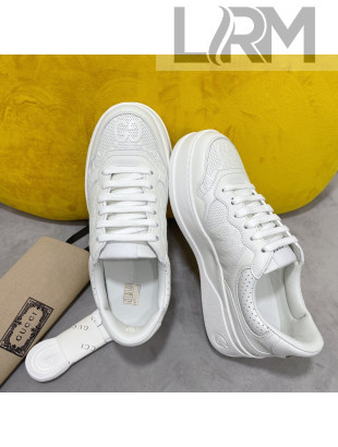 Gucci Chunky B GG Embossed Leather Sneaker White 2021