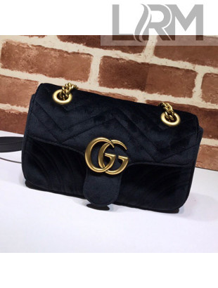Gucci Velvet GG Marmont Mini Bag 446744 Black 2021
