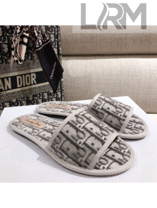 Dior Homey Slipper Sandals in Grey Oblique Embroidery 2020