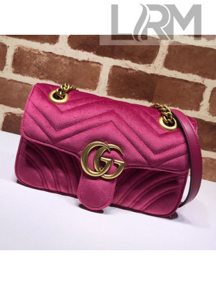 Gucci Velvet GG Marmont Mini Bag 446744 Fuchsia Pink 2021
