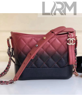 Chanel Two-tone Grained Calfskin Gabrielle Small Hobo Bag A91810 Red/Black 2018