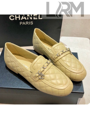 Chanel Lambskin Loafers G37312 Apricot 2021