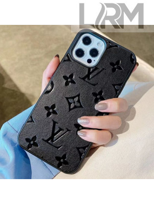 Louis Vuitton Monogram Leather iPhone Case Black 2021