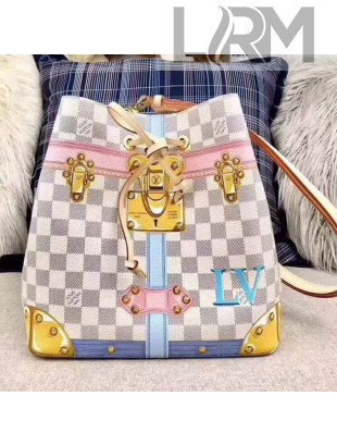Louis Vuitton Summer Trunks Damier Azur Canvas Neonoe Bucket Bag M60649 2018