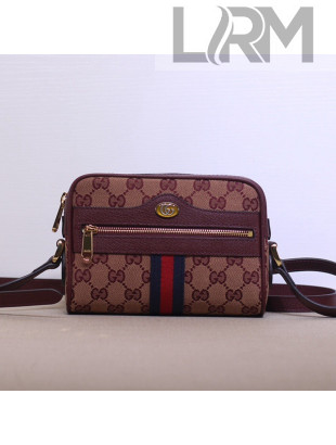 Gucci Ophidia GG Canvas Mini Bag with Web 517350 Beige/Burgundy 2021