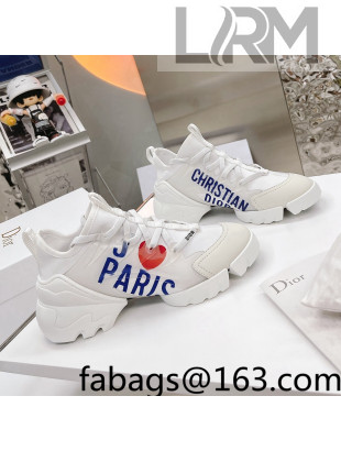 Dior D-Connect Sneakers in Paris Printed Fabric White 2021