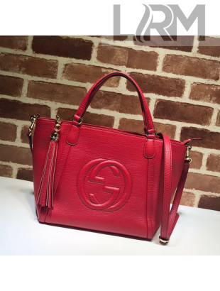 Gucci Soho GG Leather Tote Bag 369176 Red