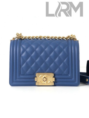 Chanel Quilted Calfskin Small Flap Bag A67085 Blue 2019