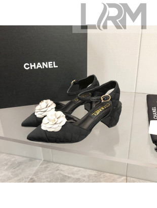 Chanel Quilted Grosgrain Open Shoe/Slingback Pumps 5cm G38365 Black/White 2021 