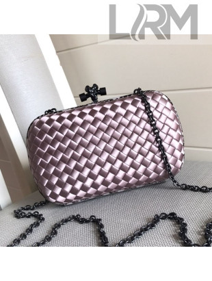 Bottega Veneta Silk Chain Knot Intreccio Impero Clutch Light Purple 2019