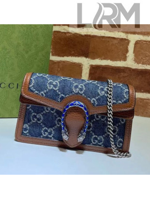 Gucci Dionysus GG Denim Super Mini Bag 476432 Dark Blue 2021