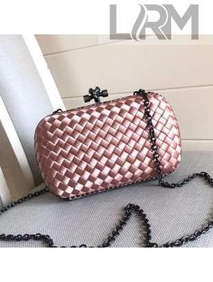 Bottega Veneta Silk Chain Knot Intreccio Impero Clutch Pink 2019