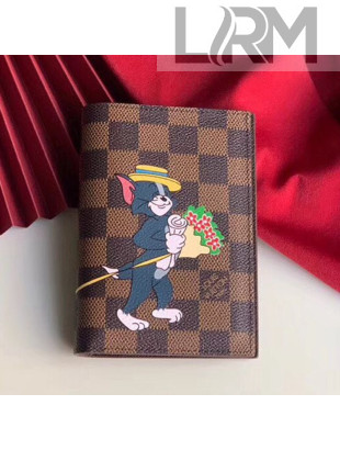 Louis Vuitton Damier Ebene Canvas Tom and Jerry Print Passport Cover N64411 2019