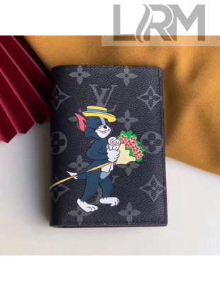 Louis Vuitton Monogram Eclipse Canvas Tom and Jerry Print Passport Cover M64411 2019
