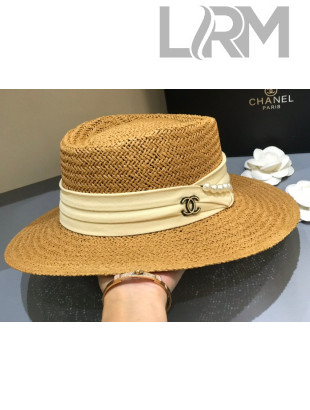 Chanel Straw Wide brim Hat White 2021 C22