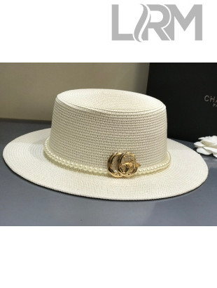 Gucci Straw Wide Brim Hat White G8 2021