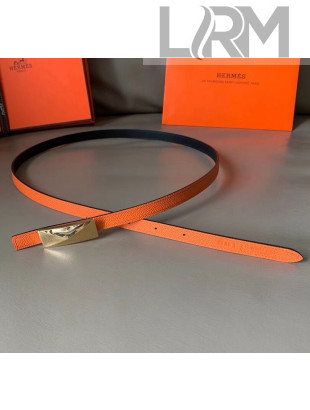 Hermes Width 1.3cm Swift & Epsom Leather Reversible Belt Orange/Black 2020
